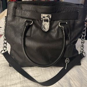 Authentic large Michael Kors bag black/silver